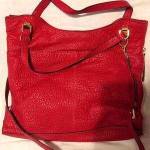VINCE CAMUTO Large red leather tote purse